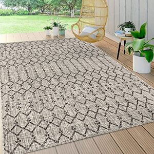 JONATHAN Y SMB108E-9 Ourika Moroccan Geometric Textured Weave Indoor Outdoor Area Rug, Bohemian, Sc&inavian Easy Clean, Bedroom, Kitchen, Backyard, Patio, Non Shed, Light Gray/Black, 270 cm X 370 cm JONATHAN Y SMB108E-9 Ourika Moroccan Geometric Textured Weave Indoor Outdoor Area Rug, Bohemian, Sc&inavian Easy Clean, Bedroom, Kitchen, Backyard, Patio, Non Shed, Light Gray/Black, 270 cm X 370 cm
