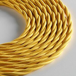 KLARTEXT LUMIÈRE Braided Fabric Cable for Lighting, 3 x 0.75 mm, Yellow, 5 m. Attention: Earth Cable Included! Maximum Anti-Shock Safety! KLARTEXT LUMIÈRE Braided Fabric Cable for Lighting, 3 x 0.75 mm, Yellow, 5 m. Attention: Earth Cable Included! Maximum Anti-Shock Safety!