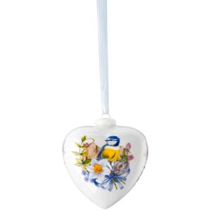 Hutschenreuther Porcelain Heart 2025, Porcelain Heart for Hanging, Height 7 cm, Collector's Edition Easter, Porcelain Multicoloured, Blue Tit Motif Hutschenreuther Porcelain Heart 2025, Porcelain Heart for Hanging, Height 7 cm, Collector's Edition Easter, Porcelain Multicoloured, Blue Tit Motif