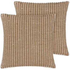 furn. Yard Weaves Stripe Feather Filled Cushions Twin Pack, Natural, 45 x 45cm furn. Yard Weaves Stripe Feather Filled Cushions Twin Pack, Natural, 45 x 45cm
