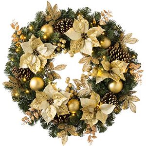 WeRChristmas Luxury Pre-Lit Decorated Wreath with 50 LED Lights & Timer Function, Multi-Colour, 2.5 feet/75cm WeRChristmas Luxury Pre-Lit Decorated Wreath with 50 LED Lights & Timer Function, Multi-Colour, 2.5 feet/75cm