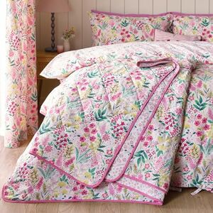 Catherine Lansfield Tilly Floral Fully Reversible 220x230cm Bedspread Pink Catherine Lansfield Tilly Floral Fully Reversible 220x230cm Bedspread Pink