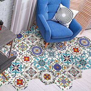 Ambiance Sticker Peel and Stick Decorative Hexagon Ludivina Floor Tile, DIY Home Decor, Peel and Stick Removable Stickers, Waterproof Non-Skid Sticker H40 x L90 cm 10 Stickers of 20 x 18 cm Ambiance Sticker Peel and Stick Decorative Hexagon Ludivina Floor Tile, DIY Home Decor, Peel and Stick Removable Stickers, Waterproof Non-Skid Sticker H40 x L90 cm 10 Stickers of 20 x 18 cm