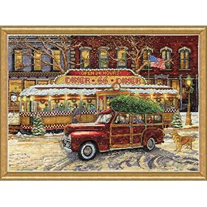 Design Works Counted Cross Stitch Kit 14"X20"-Route 66 Christmas (14 Count) Design Works Counted Cross Stitch Kit 14"X20"-Route 66 Christmas (14 Count)