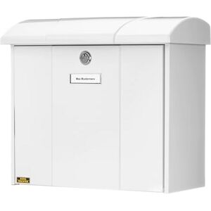Burg-Wächter Letterbox with Hinged Rain Canopy, A4 Throw-in Format, EU Norm EN 13724, Galvanized Steel, Olymp 916 W, White Burg-Wächter Letterbox with Hinged Rain Canopy, A4 Throw-in Format, EU Norm EN 13724, Galvanized Steel, Olymp 916 W, White