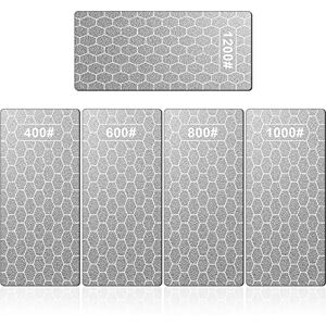 KITANIS Diamond Sharpening Stone, 5 Pcs Knife Sharpening Stone with Extra Fine/Coarse Plate and Non-Slip Base, 400/600/800/1000/1200 Grit KITANIS Diamond Sharpening Stone, 5 Pcs Knife Sharpening Stone with Extra Fine/Coarse Plate and Non-Slip Base, 400/600/800/1000/1200 Grit