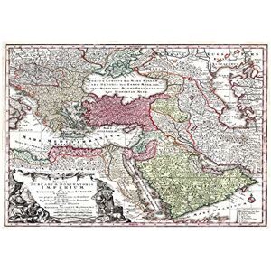 Wee Blue Coo Map Seutter Turkey Ottoman Empire Persia Arabia Picture Wall Art Print Wee Blue Coo Map Seutter Turkey Ottoman Empire Persia Arabia Picture Wall Art Print