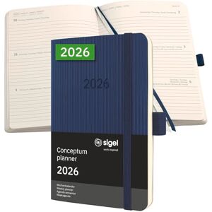Sigel C2633 Weekly planner Conceptum 2026-1 year approx. A6 dark blue 2 pages = 1 week softcover 80 gsm 176 p. PEFC-certified Sigel C2633 Weekly planner Conceptum 2026-1 year approx. A6 dark blue 2 pages = 1 week softcover 80 gsm 176 p. PEFC-certified