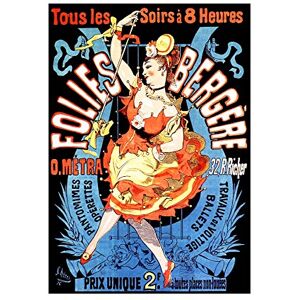 Wee Blue Coo Theatre Folies Bergere Cabaret Paris France Wall Art Print Wee Blue Coo Theatre Folies Bergere Cabaret Paris France Wall Art Print