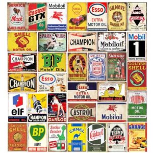 Panguru 35 Pieces Reproduced Vintage Tin Signs, Gas Oil Retro Advert Antique Metal Signs for Garage Man Cave Bar Kitchen, Nostalgic Car Decor.8x12 Inch (35pcs vintage gas 1) Panguru 35 Pieces Reproduced Vintage Tin Signs, Gas Oil Retro Advert Antique Metal Signs for Garage Man Cave Bar Kitchen, Nostalgic Car Decor.8x12 Inch (35pcs vintage gas 1)