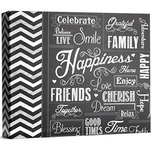 Pioneer Photo Albums T-12CHLK/H 3-Ring Printed Chalkboard Design Binder Happiness Scrapbook, 12 x 12 inches, Pioneer Photo Albums T-12CHLK/H 3-Ring Printed Chalkboard Design Binder Happiness Scrapbook, 12 x 12 inches,