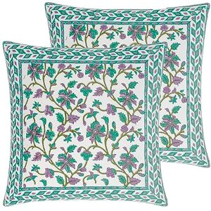 Paoletti Mentera Feather Filled Cushions Twin Pack, Oasis Green/Lilac, 50 x 50cm Paoletti Mentera Feather Filled Cushions Twin Pack, Oasis Green/Lilac, 50 x 50cm