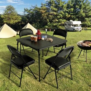 FurnitureR Portable Camping Table Lightweight Foldable Table for Outdoor Adventures, Easy Setup, Weather-Resistant,86x86x71cm, Black FurnitureR Portable Camping Table Lightweight Foldable Table for Outdoor Adventures, Easy Setup, Weather-Resistant,86x86x71cm, Black