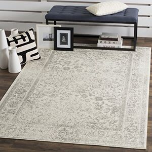 Safavieh Distressed Vintage Rug for Living Room, Dining Room, Bedroom Adirondack Collection, Short Pile, in Ivory and Silver, 155 X 229 cm Safavieh Distressed Vintage Rug for Living Room, Dining Room, Bedroom Adirondack Collection, Short Pile, in Ivory and Silver, 155 X 229 cm