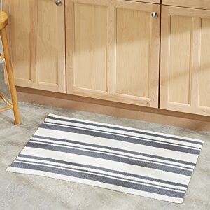 InterDesign iDesign Ellis Hand Knit Rug, Grey/Ivory InterDesign iDesign Ellis Hand Knit Rug, Grey/Ivory