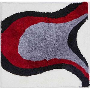 Grund Designer Bath Mat COLANI, Ultra Soft and Absorbent, Anti Slip, 5 Years Warranty, Colani 11, Small Mat 60x60 cm, White-Red Grund Designer Bath Mat COLANI, Ultra Soft and Absorbent, Anti Slip, 5 Years Warranty, Colani 11, Small Mat 60x60 cm, White-Red