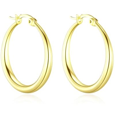 Philip Jones 18k Gold Plated 25mm Hoop Earrings Philip Jones 18k Gold Plated 25mm Hoop Earrings