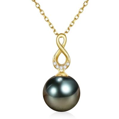 NONNYLLEI Gifts for Wife Anniversary-Mothers Day Gifts for Mom-Tahitian Black Infinity Pearl Necklace-Gift for Women Birthday Christmas Valentines Day Gift for Her Fine Jewelry Gifts NONNYLLEI Gifts for Wife Anniversary-Mothers Day Gifts for Mom-Tahitian Black Infinity Pearl Necklace-Gift for Women Birthday Christmas Valentines Day Gift for Her Fine Jewelry Gifts