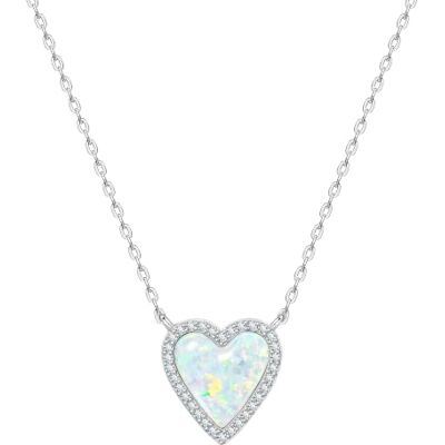 KristLand S925 Silver Necklace with Opal Simple Design Delicate Round Pendant for Women Girlfriend Wife Daughter Gift Box KristLand S925 Silver Necklace with Opal Simple Design Delicate Round Pendant for Women Girlfriend Wife Daughter Gift Box