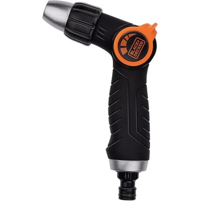 Black & Decker Garden Spray Nozzle - 3 Spray Settings - Universal Fit - Zwart/Oranje - Garden Spray Nozzle Black & Decker Garden Spray Nozzle - 3 Spray Settings - Universal Fit - Zwart/Oranje - Garden Spray Nozzle