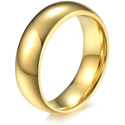 Sumpgle 18K Gold Plated Tungsten Steel Ring Minimalist Unisex Design Inner Outer Curve Tungsten Ring Gender-Neutral Jewelry Sumpgle 18K Gold Plated Tungsten Steel Ring Minimalist Unisex Design Inner Outer Curve Tungsten Ring Gender-Neutral Jewelry