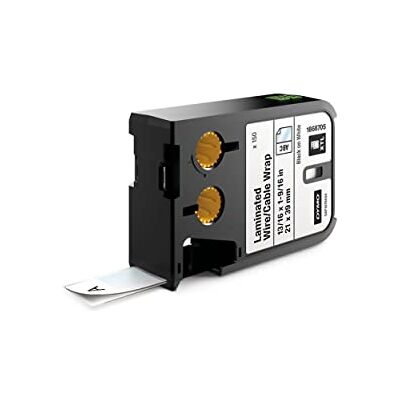 Dymo XTL Laminated Wire/Cable Wrap 21 mm x 39 mm Black on White Dymo XTL Laminated Wire/Cable Wrap 21 mm x 39 mm Black on White