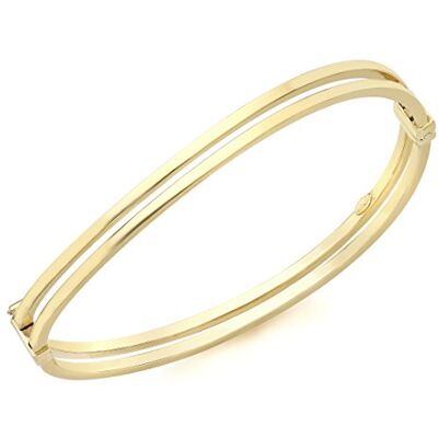 CARISSIMA Gold Women's 9 ct Gold Double Tube Wave Bangle CARISSIMA Gold Women's 9 ct Gold Double Tube Wave Bangle