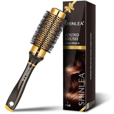 SHINLEA Round Brush for Blow Drying Hair Brush Without Pulling Brush for Curls for Women, 33 mm Small Hair Brush Round Made of Aluminium, Professional for Fine Hair for Styling, and Straightening SHINLEA Round Brush for Blow Drying Hair Brush Without Pulling Brush for Curls for Women, 33 mm Small Hair Brush Round Made of Aluminium, Professional for Fine Hair for Styling, and Straightening