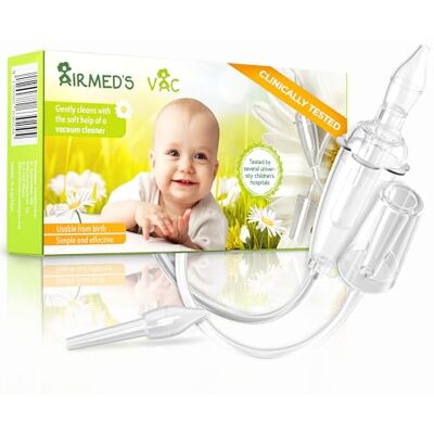 Nasensauger Airmed's Vac Nasal Aspirator Baby. Clinically Tested, Safe and Gentle The proven original. Clear nose in 3 seconds. With 2 suction heads & free cleaning brush. Suitable for all vacuum cleaners Nasensauger Airmed's Vac Nasal Aspirator Baby. Clinically Tested, Safe and Gentle The proven original. Clear nose in 3 seconds. With 2 suction heads & free cleaning brush. Suitable for all vacuum cleaners