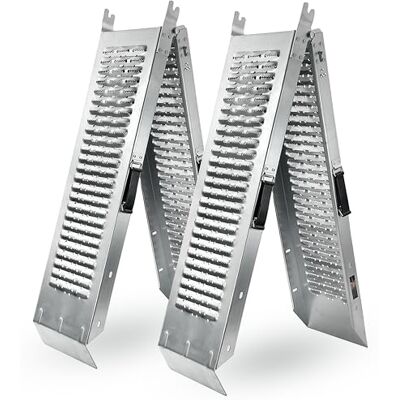 Crystals Loading Ramps, Heavy Duty Folding Ramps Galvanized Non-Slip Foldable Steel Access Ramps for Motorcycle, Car, Bike, Van & Accessible Vehicles Max Loading Capacity 400 Kg (Set of 2) Crystals Loading Ramps, Heavy Duty Folding Ramps Galvanized Non-Slip Foldable Steel Access Ramps for Motorcycle, Car, Bike, Van & Accessible Vehicles Max Loading Capacity 400 Kg (Set of 2)