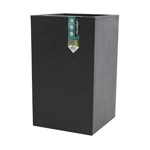EDA Volcania'Up 36 L High Square Pot Imitation Stone Decor Single Wall Water Retention Area 29.5 x 29.5 x 49.5 cm Charcoal Grey EDA Volcania'Up 36 L High Square Pot Imitation Stone Decor Single Wall Water Retention Area 29.5 x 29.5 x 49.5 cm Charcoal Grey