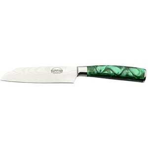 Rio Sunrise Collection 5" Santoku Knife, Stainless Steel with Resin Handles, Emerald Green Rio Sunrise Collection 5" Santoku Knife, Stainless Steel with Resin Handles, Emerald Green