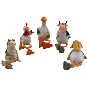Dekohelden24 Set of 5 Edge Seaters, Balcony Seaters, Patio Stools, Decorative Figures, Garden Figures, Pond Figures, Seat Figures, Animal Figures, Decorative Animals, Ceramic, Set of 5, W/H: 8/13 cm Dekohelden24 Set of 5 Edge Seaters, Balcony Seaters, Patio Stools, Decorative Figures, Garden Figures, Pond Figures, Seat Figures, Animal Figures, Decorative Animals, Ceramic, Set of 5, W/H: 8/13 cm