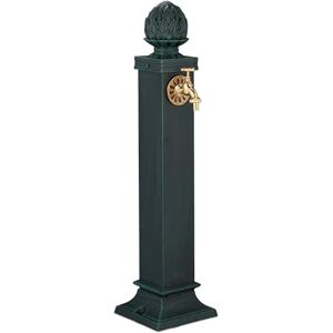 Relaxdays Column Fountain, Garden Water Featue, with Tap, 80 x 18.5 x 22 cm, Standing Patio Ornament, Floor Mount, Green Relaxdays Column Fountain, Garden Water Featue, with Tap, 80 x 18.5 x 22 cm, Standing Patio Ornament, Floor Mount, Green