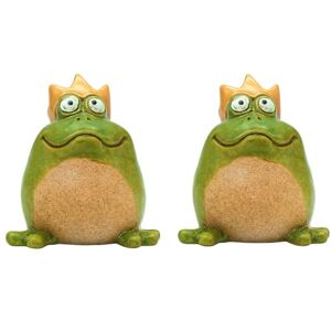 Dekohelden24 Set of 2, Pond Figurines Outdoor, Decorative, Garden Kings Made of Earthenware Green, Box Contents: 2 Frogs L/W/H 8 x 10 x 12 cm, Pair Big, Paar Groß Dekohelden24 Set of 2, Pond Figurines Outdoor, Decorative, Garden Kings Made of Earthenware Green, Box Contents: 2 Frogs L/W/H 8 x 10 x 12 cm, Pair Big, Paar Groß