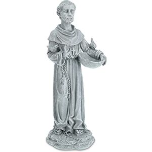 Relaxdays Saint with Drinking Trough, Weatherproof Decoration, Grave Ornament, Polyresin, Garden & Balcony, Grey, Resin, Gray, 1 Item Relaxdays Saint with Drinking Trough, Weatherproof Decoration, Grave Ornament, Polyresin, Garden & Balcony, Grey, Resin, Gray, 1 Item