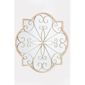 MirrorOutlet Large Metal Rustic Rose Petal shaped Garden Outdoor Mirror Cream 90cm X 90cm MirrorOutlet Large Metal Rustic Rose Petal shaped Garden Outdoor Mirror Cream 90cm X 90cm