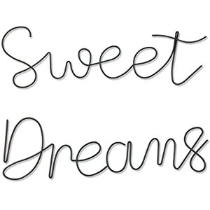 KRSHEMDE Sweet Dreams Metal Sign Wall Art Decor-Sweet Dreams Sign Wall Decor Above Bed-Modern Rustic or Vintage Farmhouse Style (Black) KRSHEMDE Sweet Dreams Metal Sign Wall Art Decor-Sweet Dreams Sign Wall Decor Above Bed-Modern Rustic or Vintage Farmhouse Style (Black)