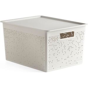 TATAY Set of 20L Rectangular Organiser Box and Lid Bohol, Polypropylene, BPA Free, 100% Recycled Plastic, Colour White. Measures 30.5 x 39.5 x 22 cm TATAY Set of 20L Rectangular Organiser Box and Lid Bohol, Polypropylene, BPA Free, 100% Recycled Plastic, Colour White. Measures 30.5 x 39.5 x 22 cm