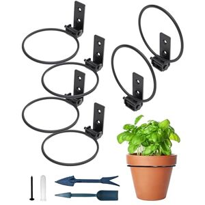 NACETURE Flower Pot Holder Ring for Wall Mount 4 Inch Foldable Heavy Duty Round Metal Planter Hooks Hanging Hanger for Indoor Outdoor 6 Pack NACETURE Flower Pot Holder Ring for Wall Mount 4 Inch Foldable Heavy Duty Round Metal Planter Hooks Hanging Hanger for Indoor Outdoor 6 Pack