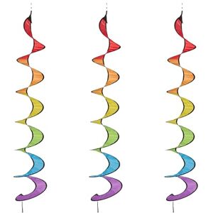 Relaxdays Wind Chime, Set of 3, Rainbow Spiral, Hanging, HxD: 137 x 24 cm, Decorative Spin, Garden & Balcony, Colourful, Polyester, 137 x 24 x 24 cm Relaxdays Wind Chime, Set of 3, Rainbow Spiral, Hanging, HxD: 137 x 24 cm, Decorative Spin, Garden & Balcony, Colourful, Polyester, 137 x 24 x 24 cm