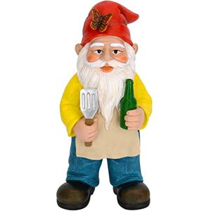Mood Lab Garden Gnome BBQ Chef Gnome 9.45 Inch Tall Statue Lawn Garden Figurine for Outdoor & House Decor Mood Lab Garden Gnome BBQ Chef Gnome 9.45 Inch Tall Statue Lawn Garden Figurine for Outdoor & House Decor