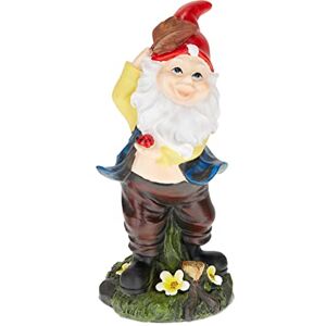 Relaxdays Garden Gnome with Ladybird, Weather & Frost Resistant, 24.5 x 11 x 11 cm, Figurine, Polyresin, Multicoloured Relaxdays Garden Gnome with Ladybird, Weather & Frost Resistant, 24.5 x 11 x 11 cm, Figurine, Polyresin, Multicoloured