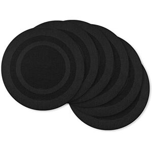 DII Woven Indoor Outdoor Polyvinyl Chloride Black Round Placemat Set - Placemat Set DII Woven Indoor Outdoor Polyvinyl Chloride Black Round Placemat Set - Placemat Set