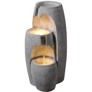 Teamson Home Garden Outdoor Water Feature Modern 3-Tier Cascading Urn Water Fountain With LED Lights Grey Teamson Home Garden Outdoor Water Feature Modern 3-Tier Cascading Urn Water Fountain With LED Lights Grey