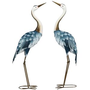 Outsunny Crane Garden Ornaments, 2 PCS Steel Garden Statue Set Gifts, Water and Rust Resistant Sculptures for Patio Pond Landscape Decoration, Multi-Colour Outsunny Crane Garden Ornaments, 2 PCS Steel Garden Statue Set Gifts, Water and Rust Resistant Sculptures for Patio Pond Landscape Decoration, Multi-Colour