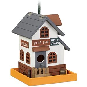 Relaxdays Decorative Bird House, Folding Roof, H x W x D: 23 x 18 x 18 cm, Wood, Colourful Relaxdays Decorative Bird House, Folding Roof, H x W x D: 23 x 18 x 18 cm, Wood, Colourful