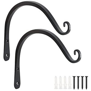 FEED GARDEN Wall Hook Hanging Plant Bracket 8 Inch, Decorative Straight Plant Hanger for Hanging Bird Feeders, Wind Chimes, Flower Baskets, Yoga Mat, Indoor/Outdoor Use 2 Pack,Black FEED GARDEN Wall Hook Hanging Plant Bracket 8 Inch, Decorative Straight Plant Hanger for Hanging Bird Feeders, Wind Chimes, Flower Baskets, Yoga Mat, Indoor/Outdoor Use 2 Pack,Black