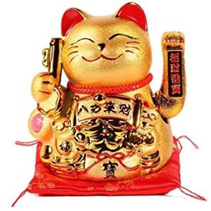 lachineuse Large Golden Maneki Neko with Movable Arm Lucky Japanese Cat Statue Statue 20 cm Gold Kawaii Decorative Item Japan Asia Gift Idea Good Luck, Fortune lachineuse Large Golden Maneki Neko with Movable Arm Lucky Japanese Cat Statue Statue 20 cm Gold Kawaii Decorative Item Japan Asia Gift Idea Good Luck, Fortune