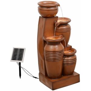 Teamson Home 28.7" 4-Tier Cascading Bowl Solar Powered Water Fountain for Outdoor Living Spaces, Terracotta Teamson Home 28.7" 4-Tier Cascading Bowl Solar Powered Water Fountain for Outdoor Living Spaces, Terracotta